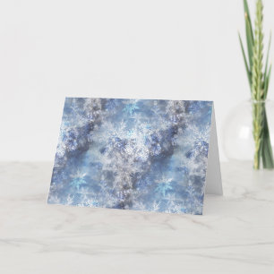 Carte De Remerciements Motif de Noël bleu texturé de glace et de neige