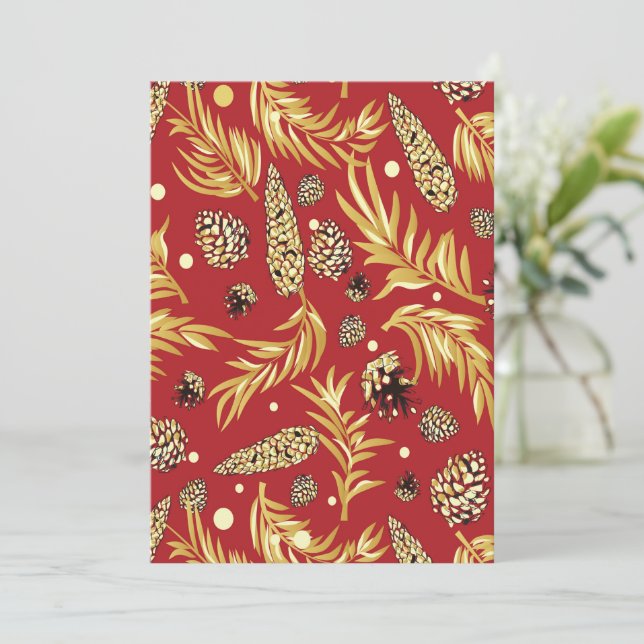 Carte De Remerciements Motif de Noël, Pine Snow 3 (Debout devant)