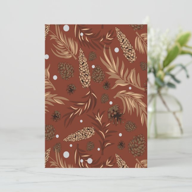 Carte De Remerciements Motif de Noël, Pine Snow 8 (Debout devant)