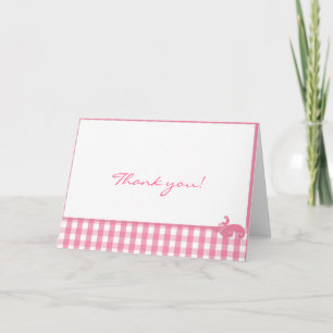 Carte De Remerciements Motif de vérification En vichy rose