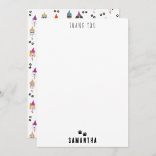 Carte De Remerciements Motif des chiens de fête d'anniversaire