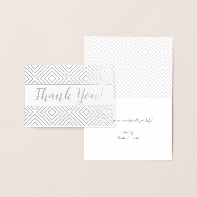 Carte de remerciements motif diamant (Affichage)