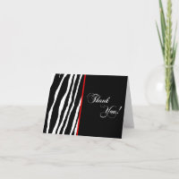 Carte de remerciements Motif d'impression Zebra