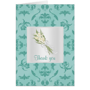 CARTE DE REMERCIEMENTS MOTIF EMBOSS VERT