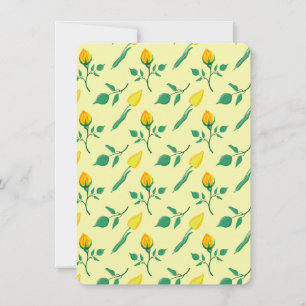 Carte De Remerciements Motif floral avec rose jaune et fleurs de tulipe
