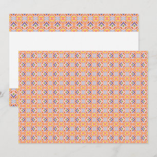 Carte De Remerciements Motif géométrique mosaïque pixel pastel rétro
