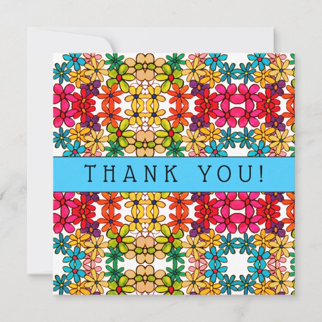 Carte De Remerciements Motif Kaleidoscope Abstrait (Devant)