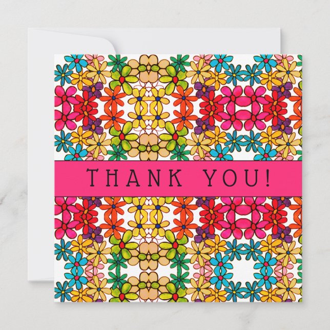 Carte De Remerciements Motif Kaleidoscope Abstrait (Devant)