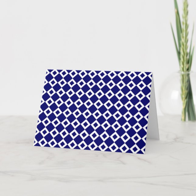Carte De Remerciements Motif Navy et White Diamond (Devant)