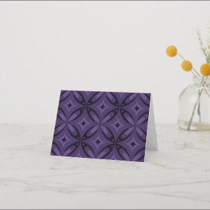 Carte De Remerciements Motif rétro couleur violet foncé