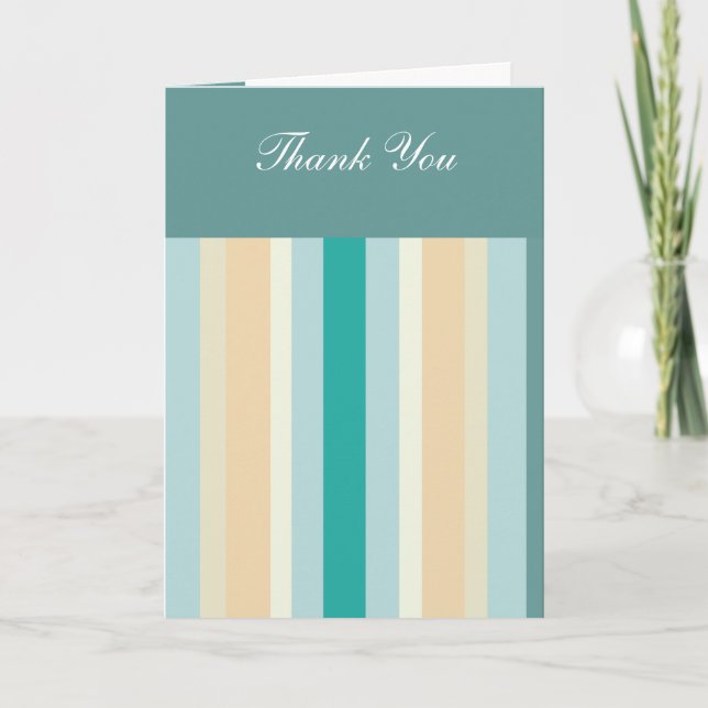 Carte De Remerciements Motif Seashore Stripes (Devant)