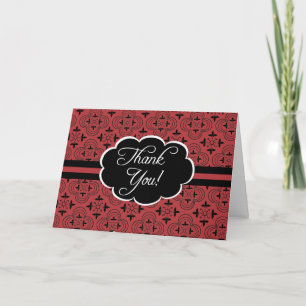 Carte de remerciements Motif Vintage rouge