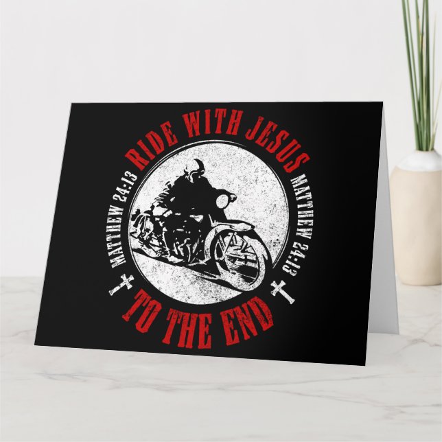 Carte De Remerciements Moto Christian Faith : Suivez Jesus Biker (Devant)