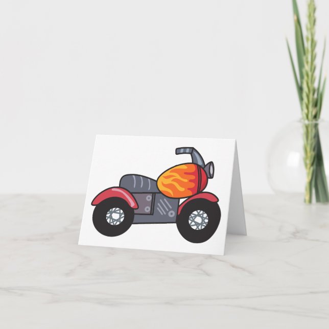 Carte De Remerciements Moto pour enfants (Devant)