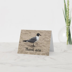 Carte De Remerciements Mouette à la plage dans le sable