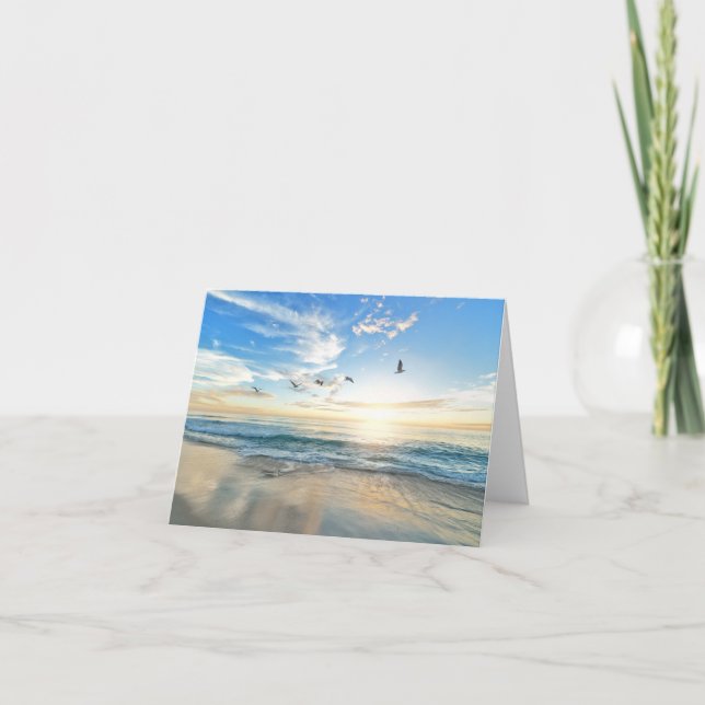 Carte De Remerciements Mouettes de Plage (Devant)