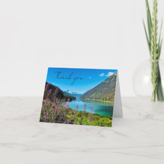 Carte De Remerciements Mountain Lake Photography Folded Thank You Card 
