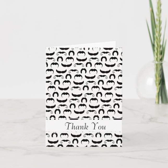 Carte De Remerciements Moustaches (Devant)