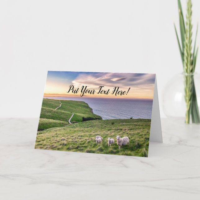 Carte De Remerciements Mouton en Nouvelle-Zélande | Paysage de Christchur (Devant)