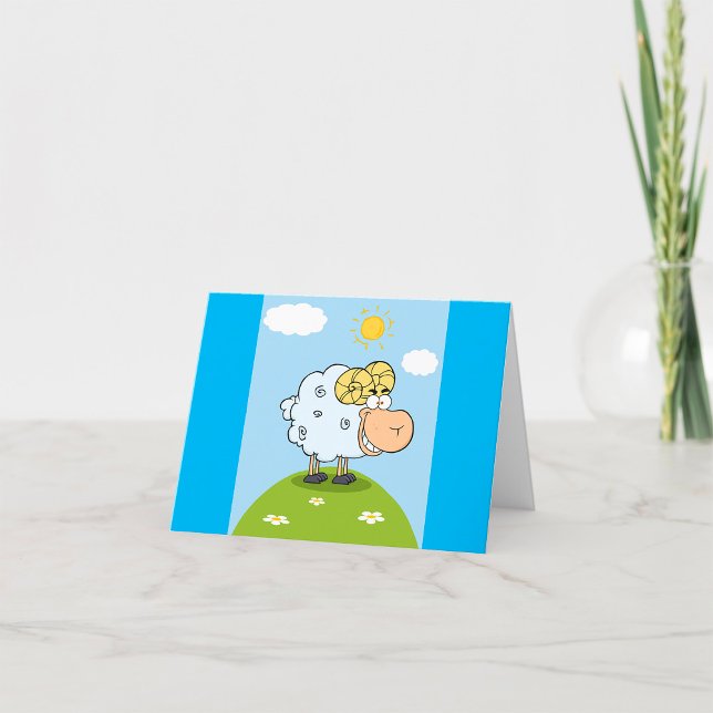 Carte De Remerciements Moutons Drôle Sur Une Colline (Créateur téléchargé)