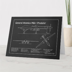 Carte De Remerciements MQ-1 Predator UAV - Plan directeur de l'avion PD