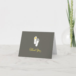 Carte De Remerciements Mr & Mrs Flip Flops Plage Hibiscus Jaune Mariage
