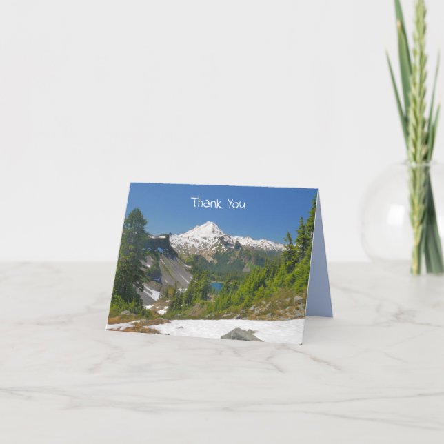 Carte De Remerciements Mt Baker Paysage alpin et ciel bleu photo (Devant)