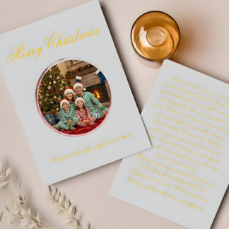 Carte De Remerciements Multicolor Christmas Greeting Card with Family Mes