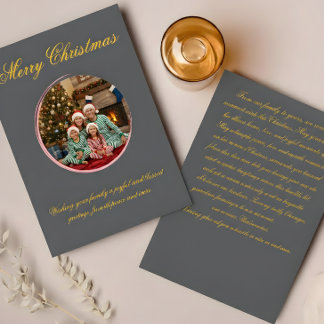 Carte De Remerciements Multicolor Christmas Greeting Card with Family Mes