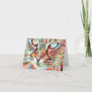 Carte de remerciements multicolore de chat