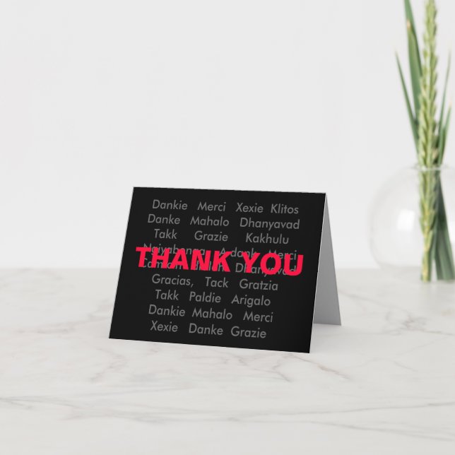 Carte de remerciements multilangues (Devant)
