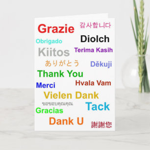 Carte de remerciements multilingue