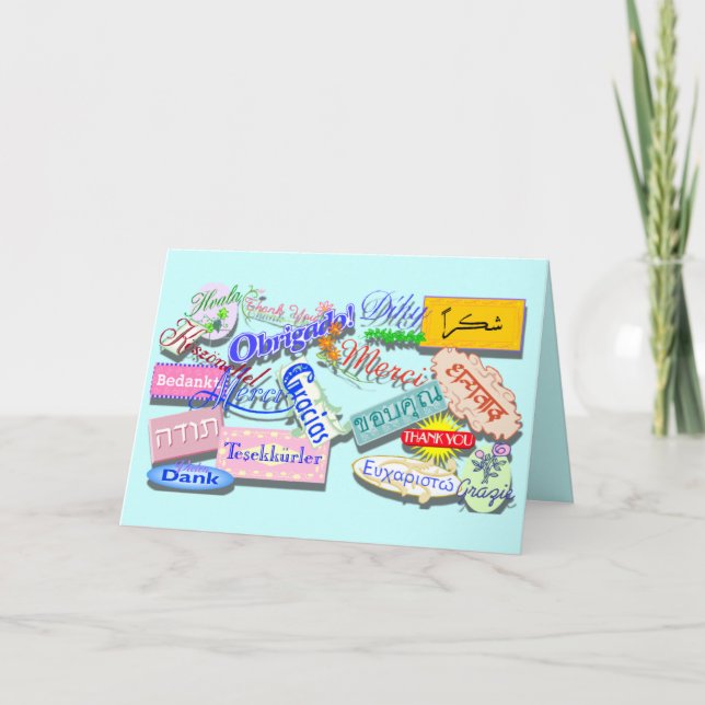 Carte de remerciements multilingue (Devant)