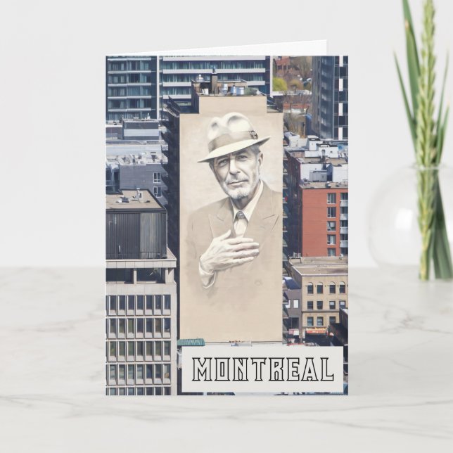 Carte De Remerciements Mural Leonard Cohen à Montréal Canada (Devant)