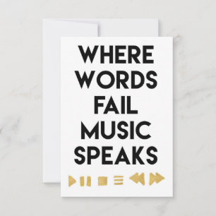 Carte De Remerciements Musique Art Music Speaks