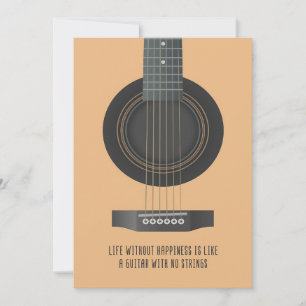 Carte De Remerciements Musique Art Une Guitare Sans Cordes