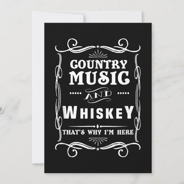 Carte De Remerciements Musique country et Whiskey : voilà pourquoi je sui (Devant)