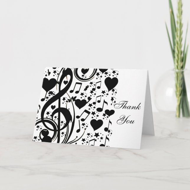 Carte De Remerciements Musique du cœur_ (Devant)