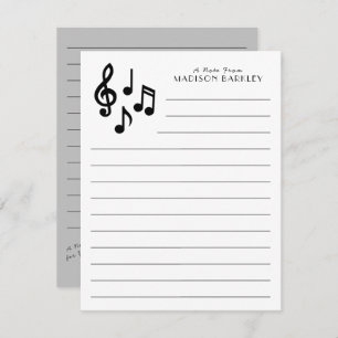 Carte De Remerciements Musique Note Professeur de musicien