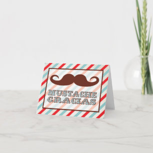 Carte De Remerciements Mustache Gracias Merci, notes