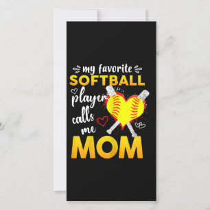Carte De Remerciements My Favorite Softball Player Calls Me Mère