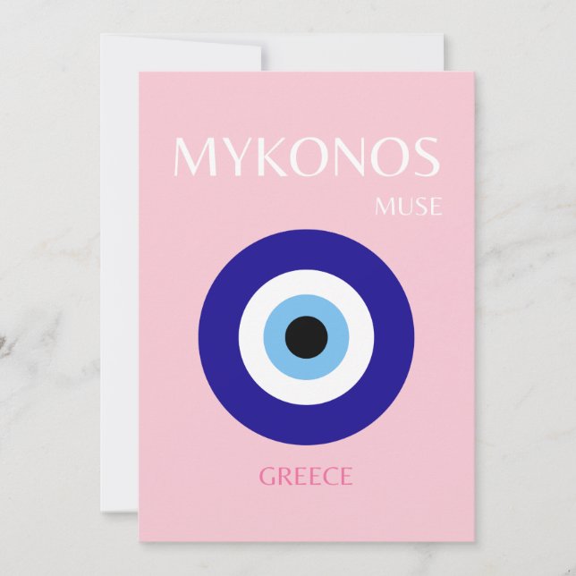 Carte De Remerciements Mykonos Muse, Mykonos, Rose (Devant)