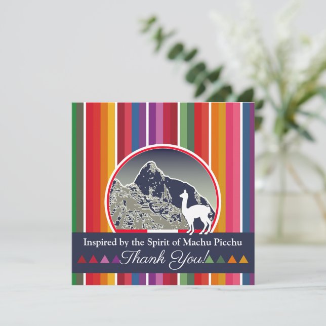 Carte De Remerciements Mystical Machu Picchu Peru Inspired Travel Design (Debout devant)
