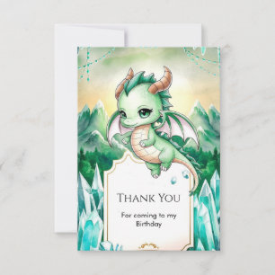 Carte De Remerciements Mythique Enfants Dragon Anniversaire
