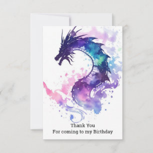Carte De Remerciements Mythique Whimsical Kids Dragon Anniversaire