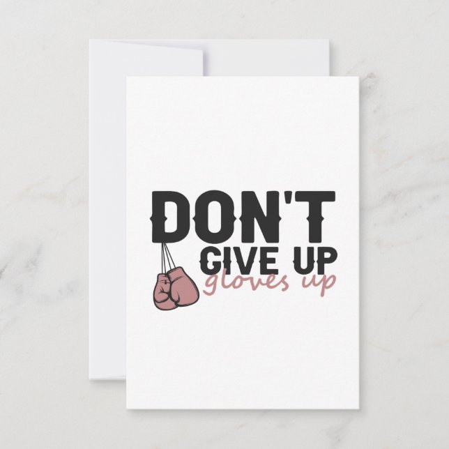 Carte De Remerciements N'abandonnez pas Glove Up Funny Boxing Sport (Devant)