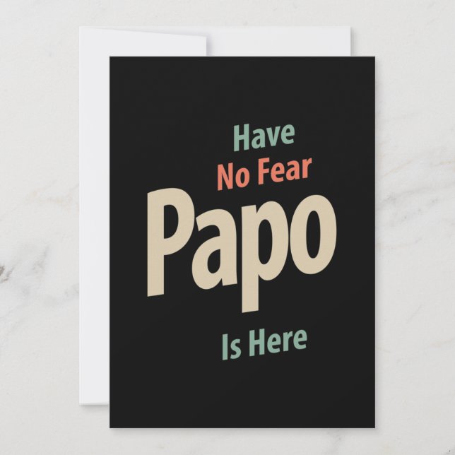 Carte De Remerciements N'Ai Pas Peur Papo Ici | Cadeau Père (Devant)