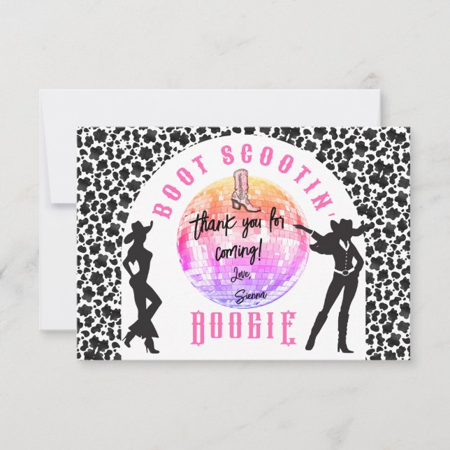 Carte De Remerciements Nashville Cowgirl Disco Rodeo Bachelorette Week-en (Devant)