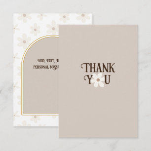 Carte de remerciements naturel Daisy Boho