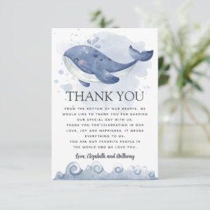 Carte de remerciements nautique de baleine